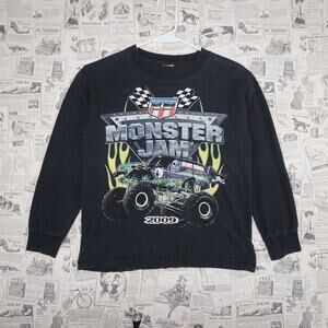Small - Vintage Y2K monster jam grave digger 00s LS t-shirt